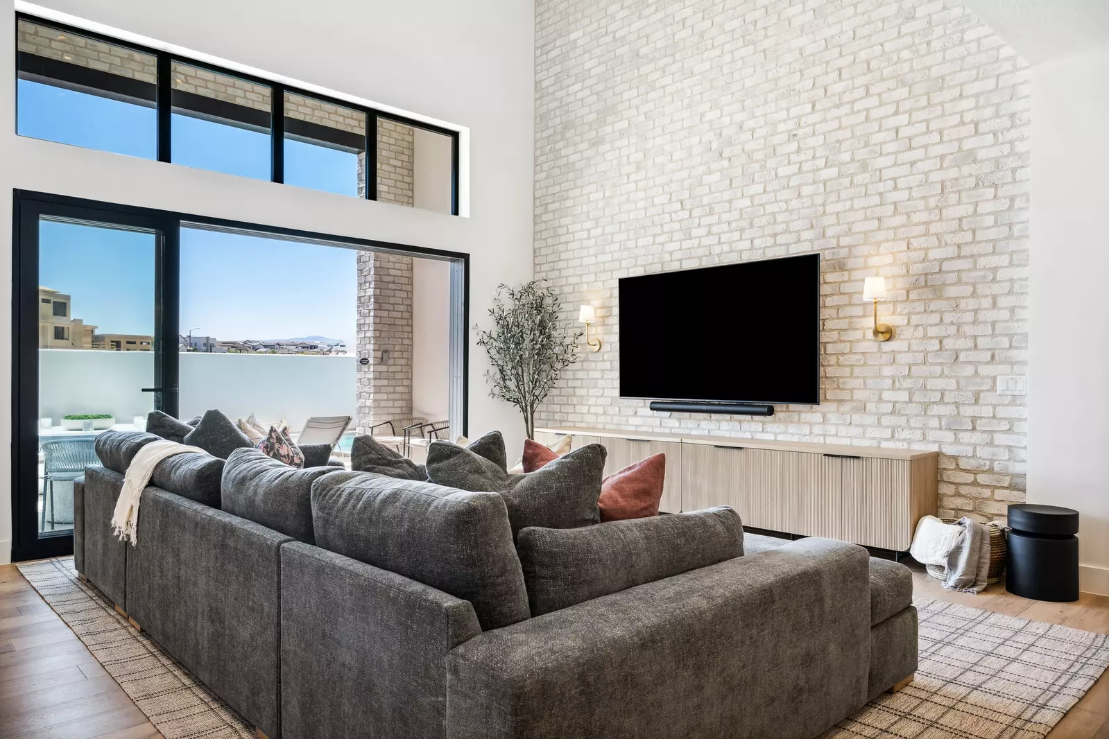 Living Room with Lagoon Views