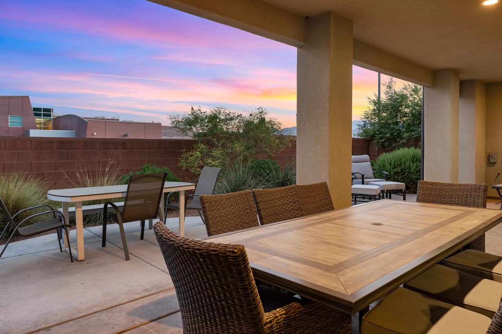 Covered Patio Table and Chairs, Ground Level