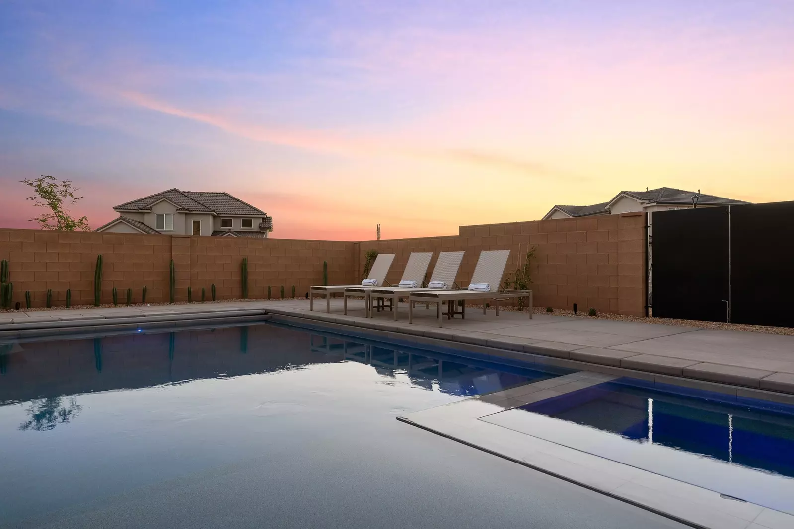 Private Pool at Sunset