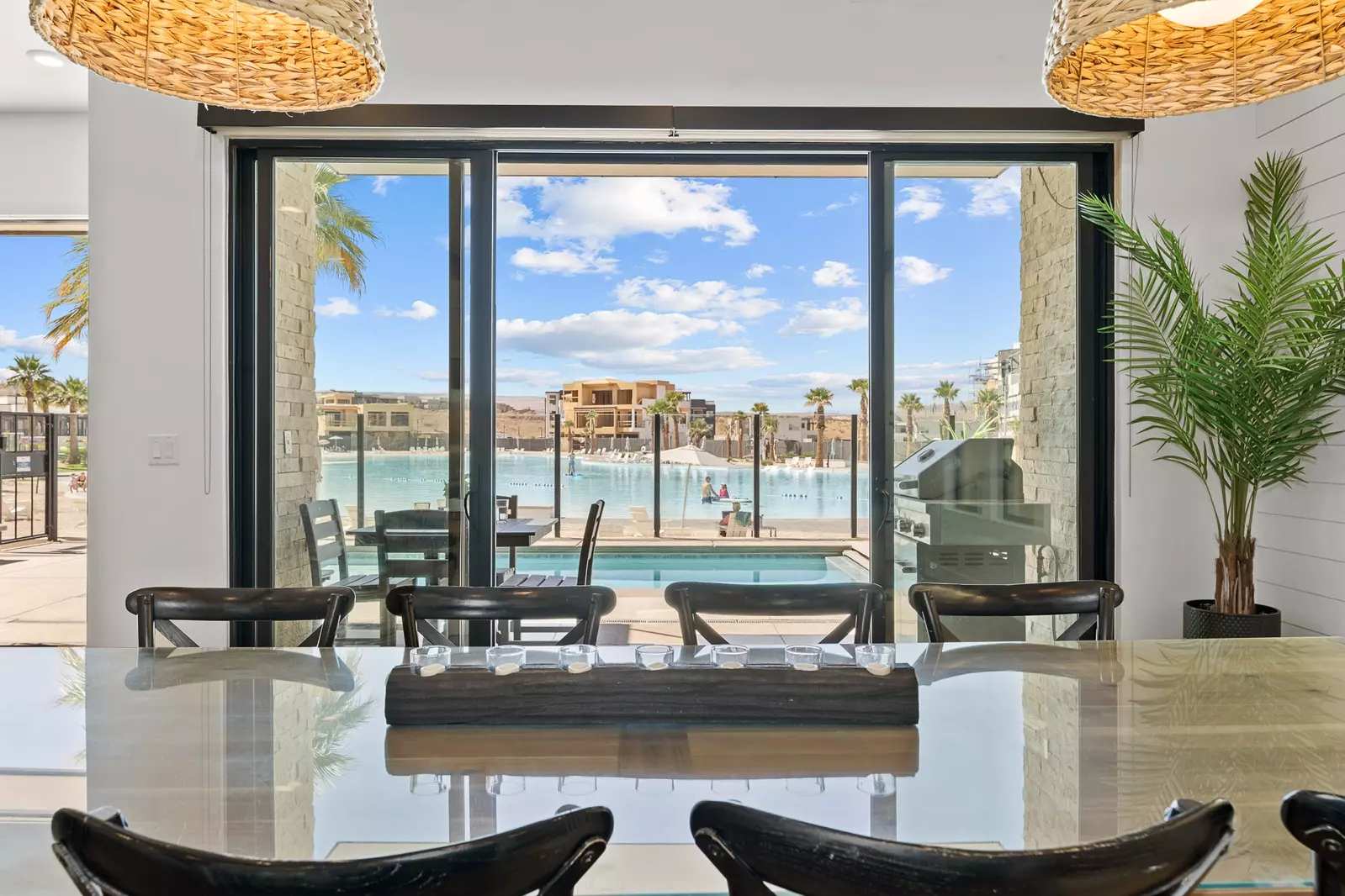 Living/Dining Room with Lagoon Views