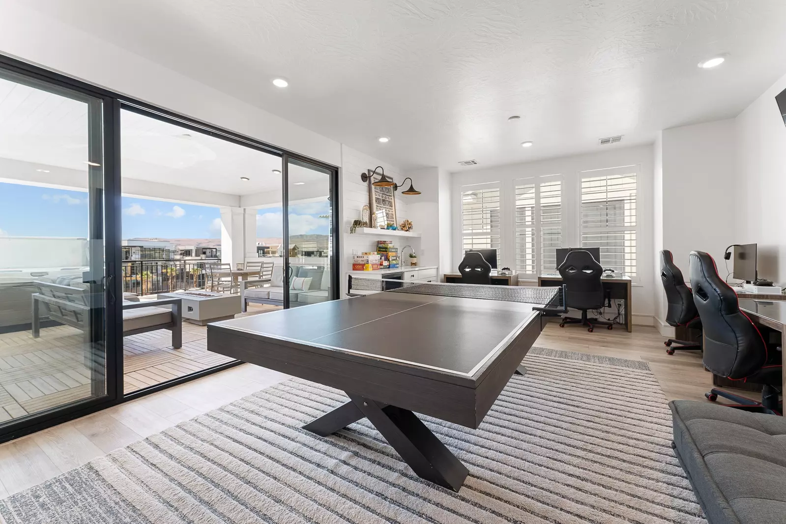 Game Room with Outdoor Lagoon Views