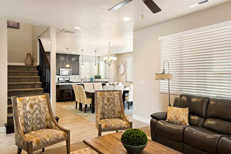 Living Room Dining Area Kitchen