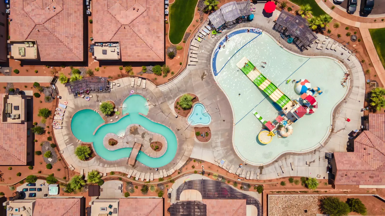 Aerial View of Community Waterpark