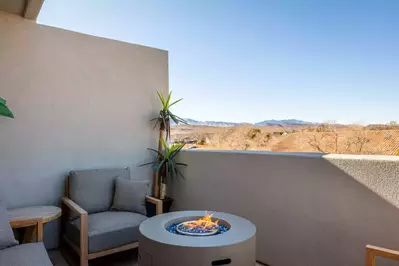 Outdoor Balcony Seating and Fire Pit