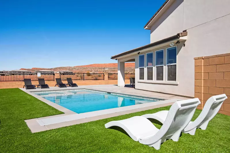 Private Pool Area and Backyard