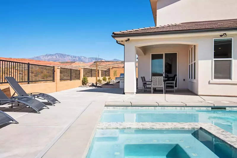 Private Pool Area and Backyard