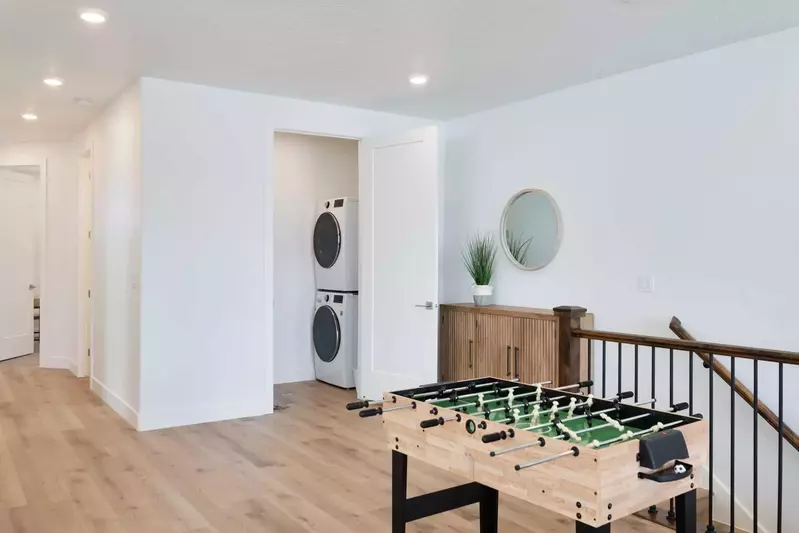 Foosball Table and Laundry Room