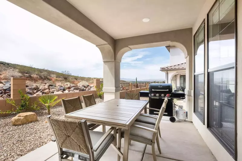 Back Patio Seating Area with Grill