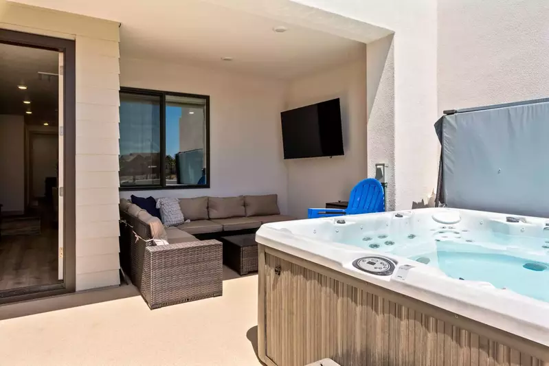 Private Hot Tub and Lounge Area on Patio