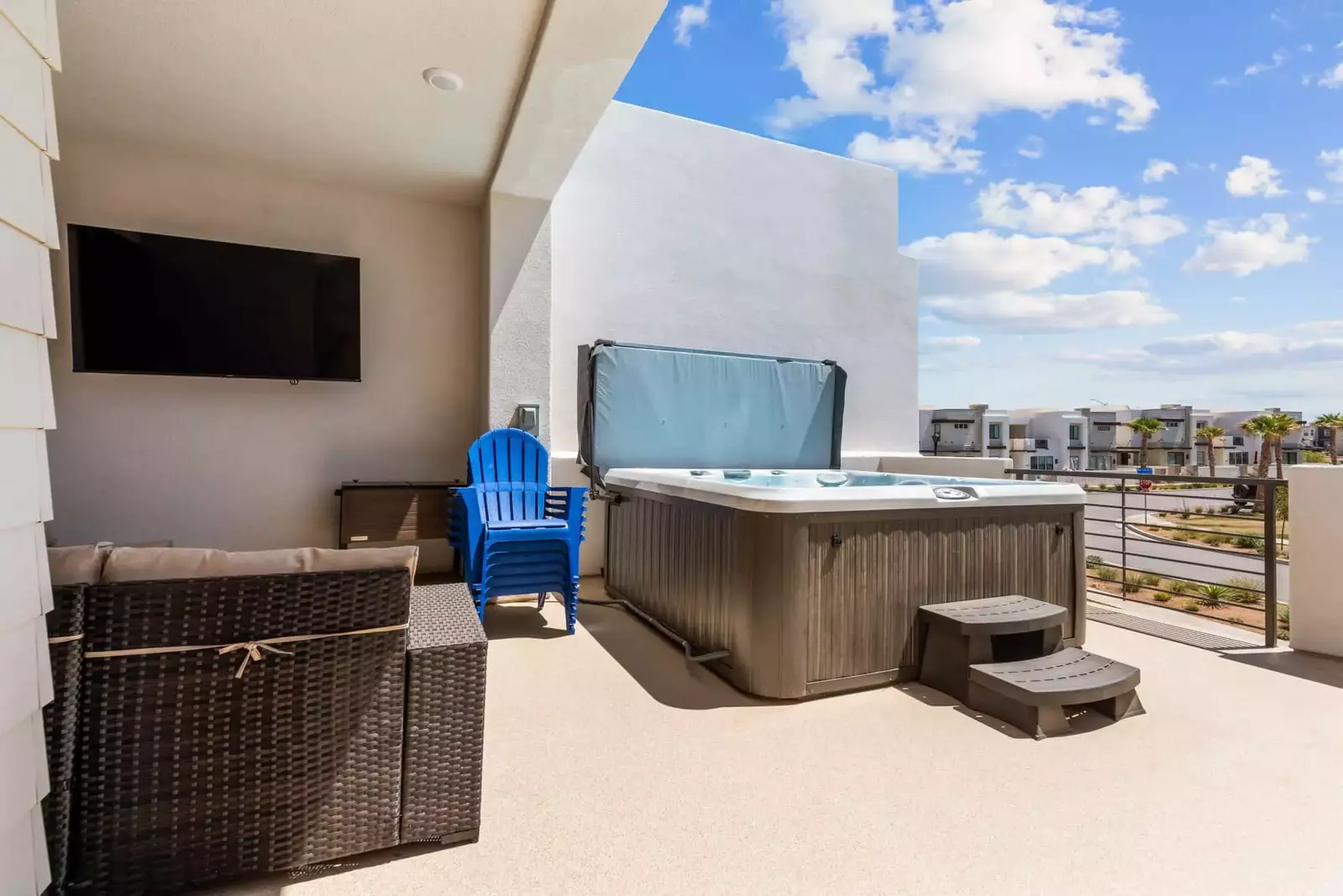 Private Hot Tub and Lounge Area on Patio