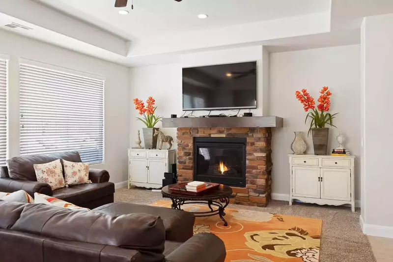 Living Room/ Fireplace - The Beach House