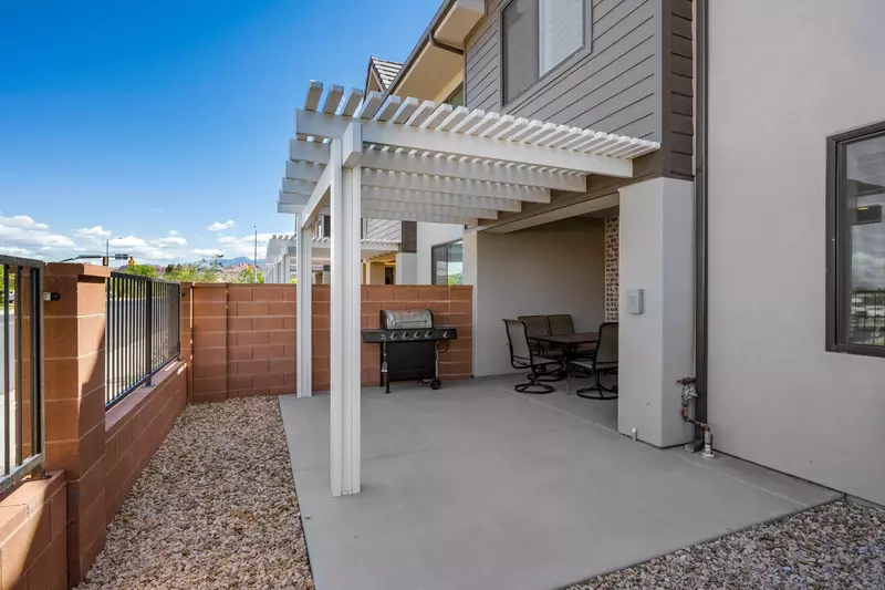 Back Patio Pergola with BBQ Grill