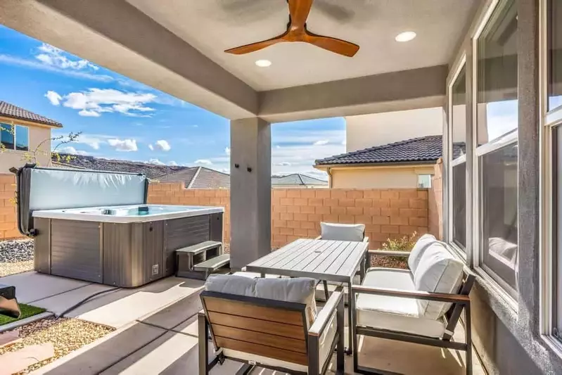 Private Hot Tub and Sitting Area