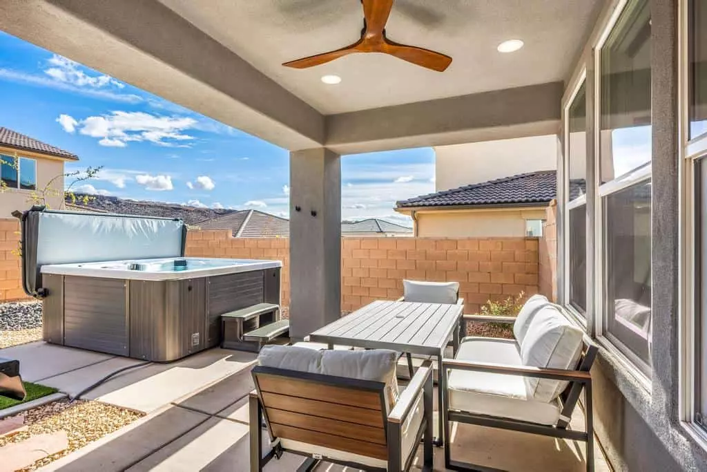 Private Hot Tub and Sitting Area