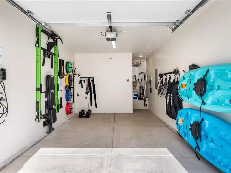 Garage with Home Gym & Water Vessels