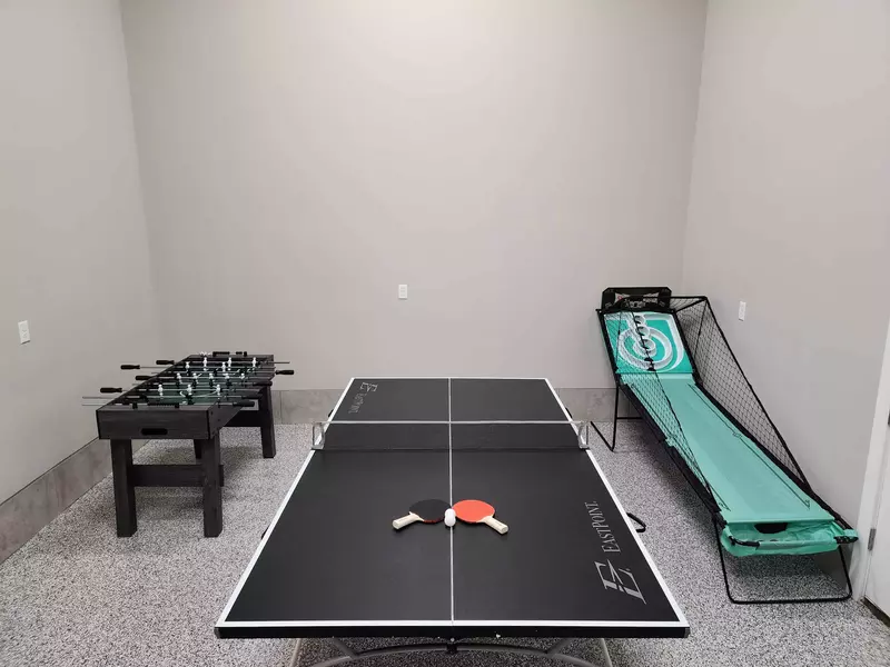 Ping Pong, Foosball and Skee Ball in Garage