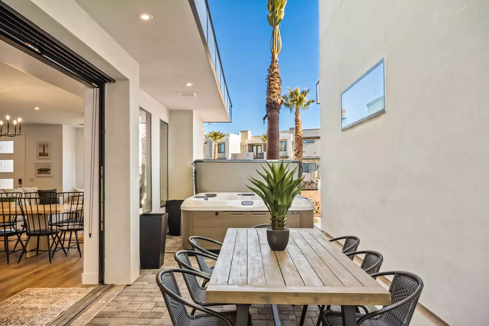 Private Patio Seating with Private Hot Tub