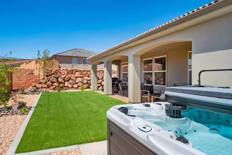 Private Hot Tub and Backyard