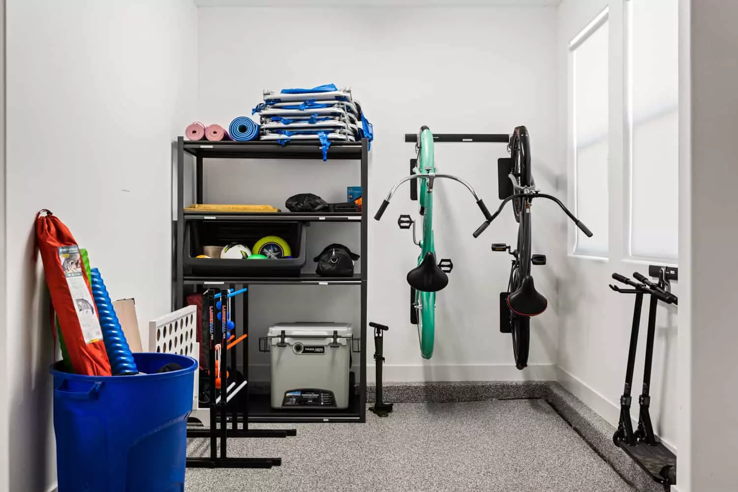 Bikes, Cooler, Yard Games in Garage