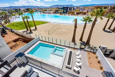 Aerial View of Private Pool and Hot Tub