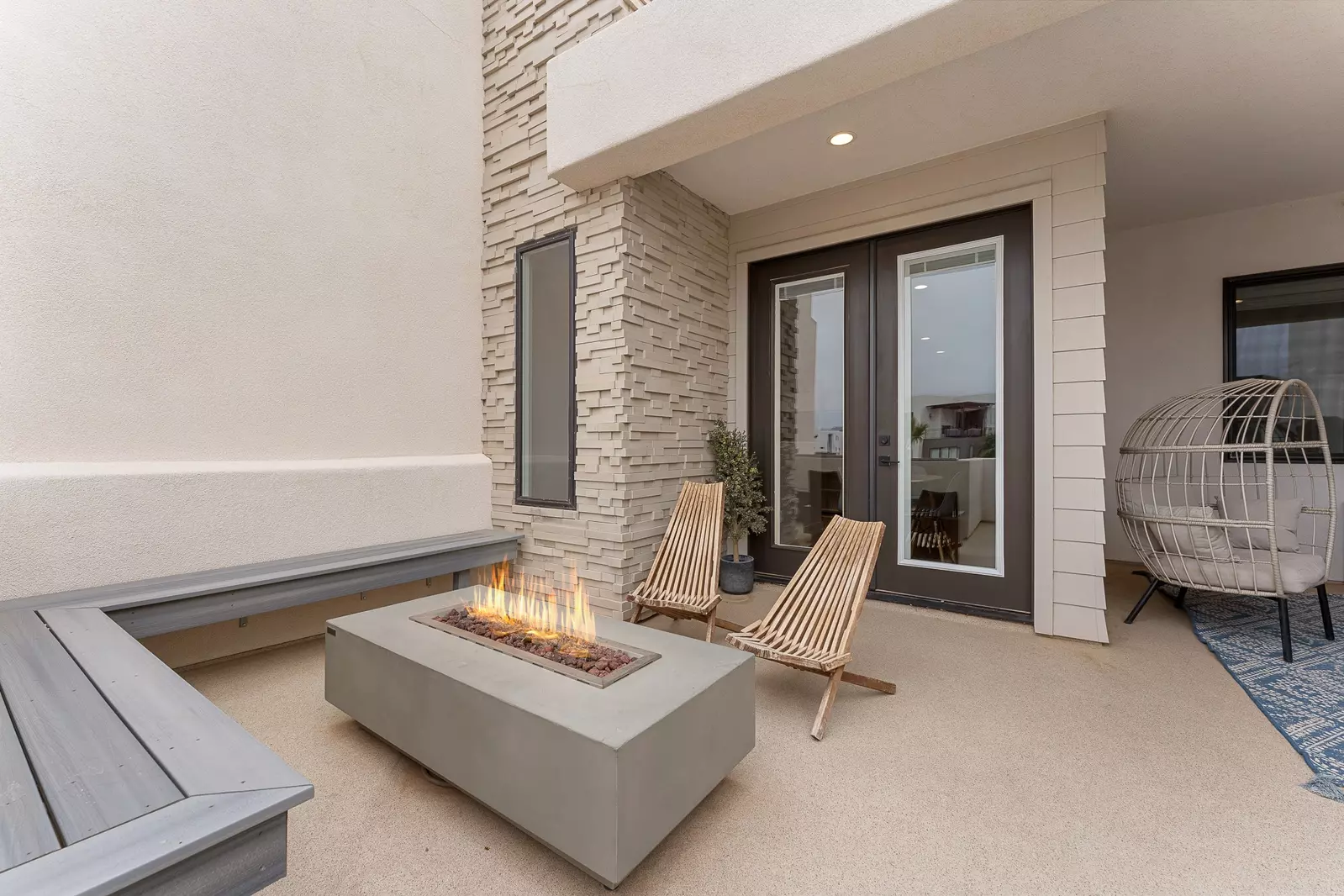 Balcony with Hot Tub and Firepit