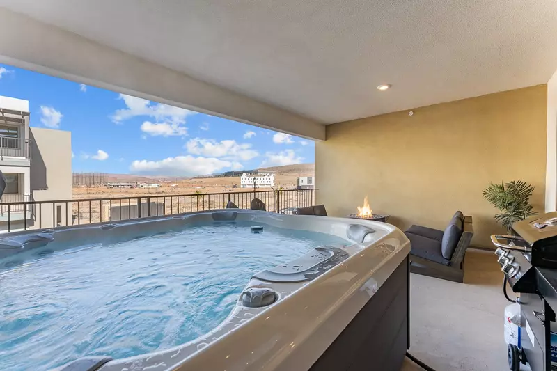 Private Hot Tub, Fire Table, Patio Furniture