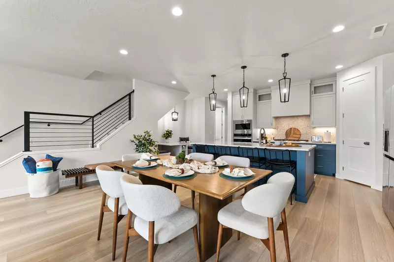 Dining Room with View of Kitchen