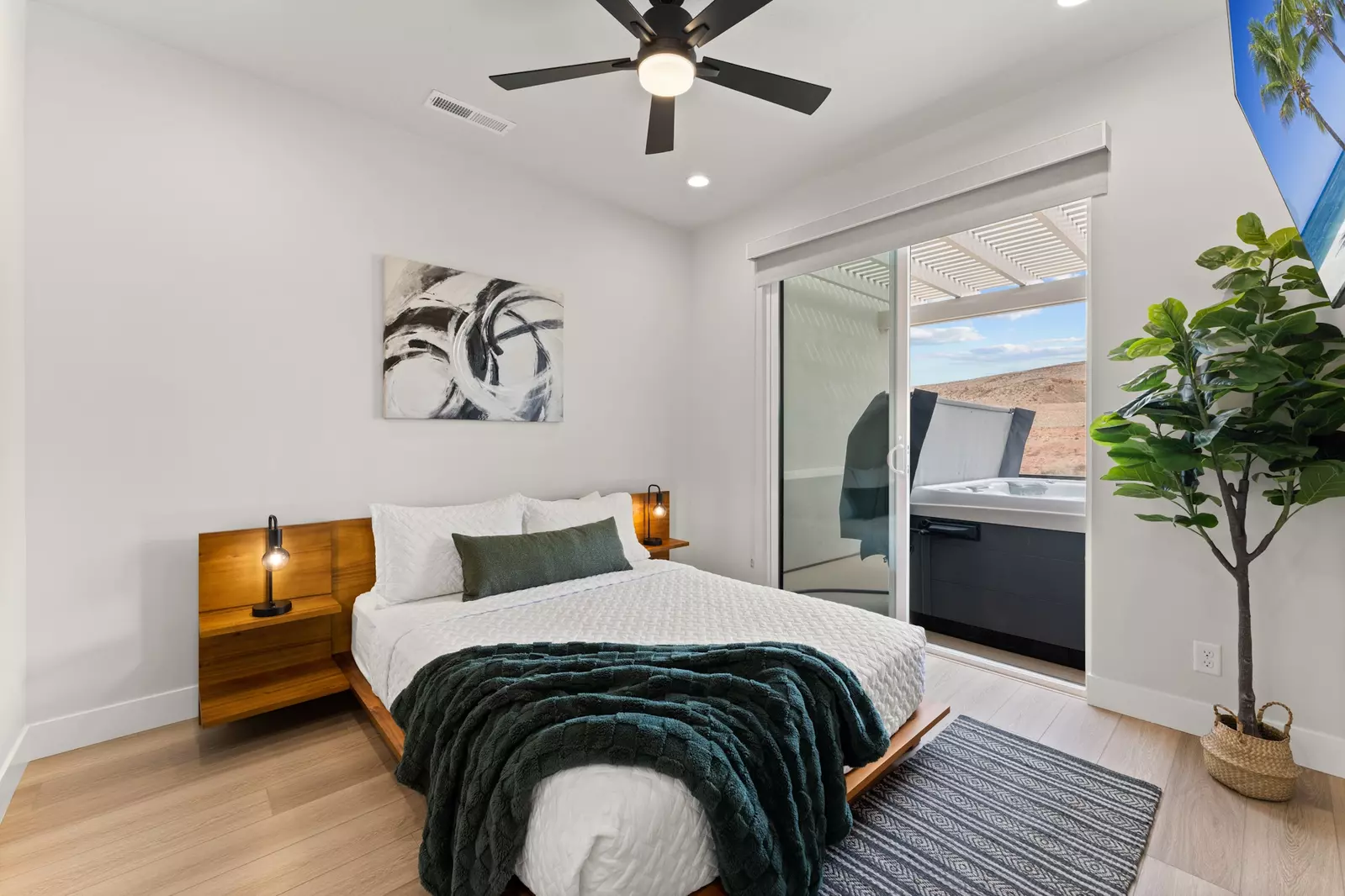 Queen Bedroom with View of Balcony