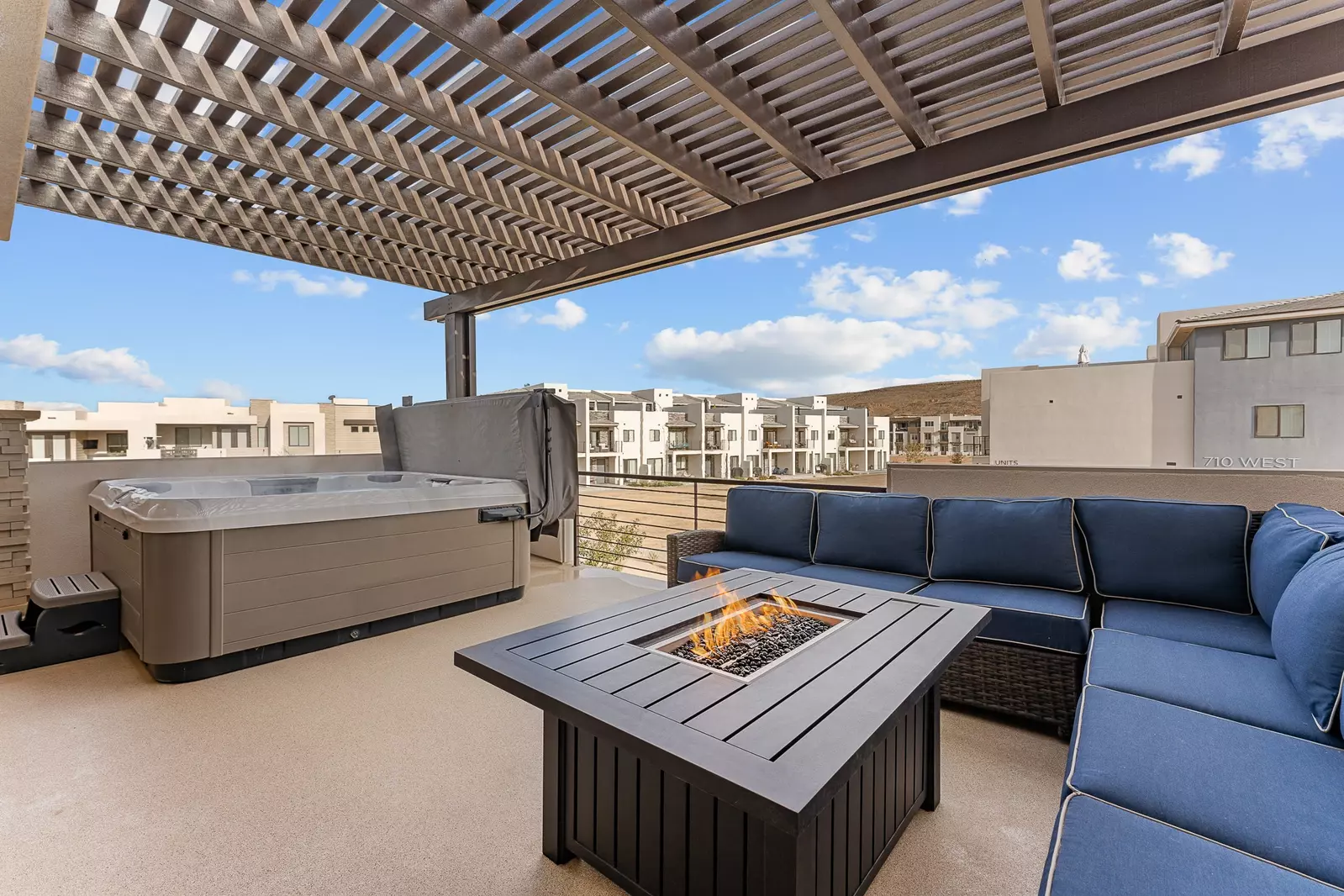 Private Hot Tub and Fire Table