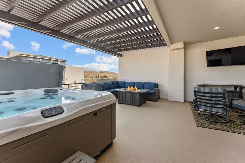 Private Hot Tub and Fire Table