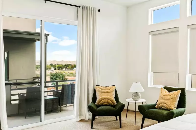 King Bedroom with Patio Seating