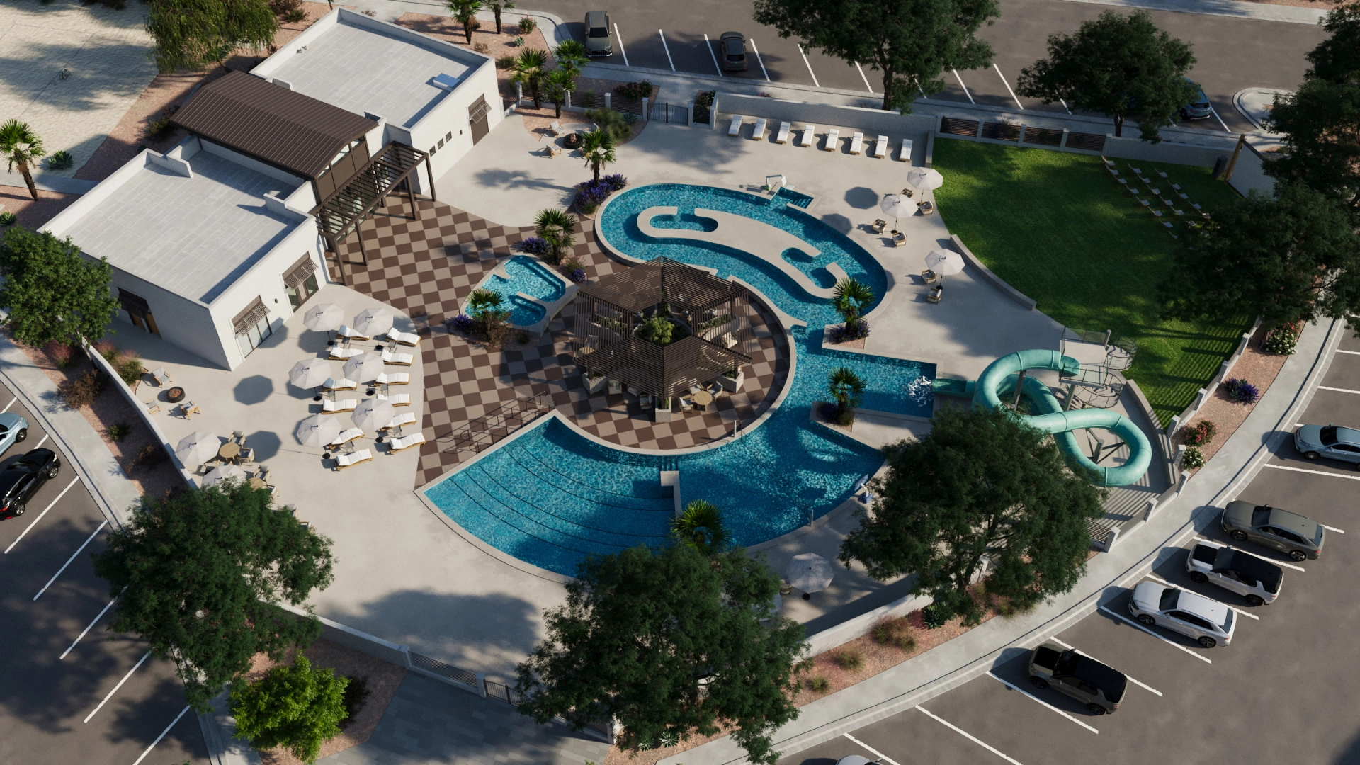 view of the pool and lazy river at Isle