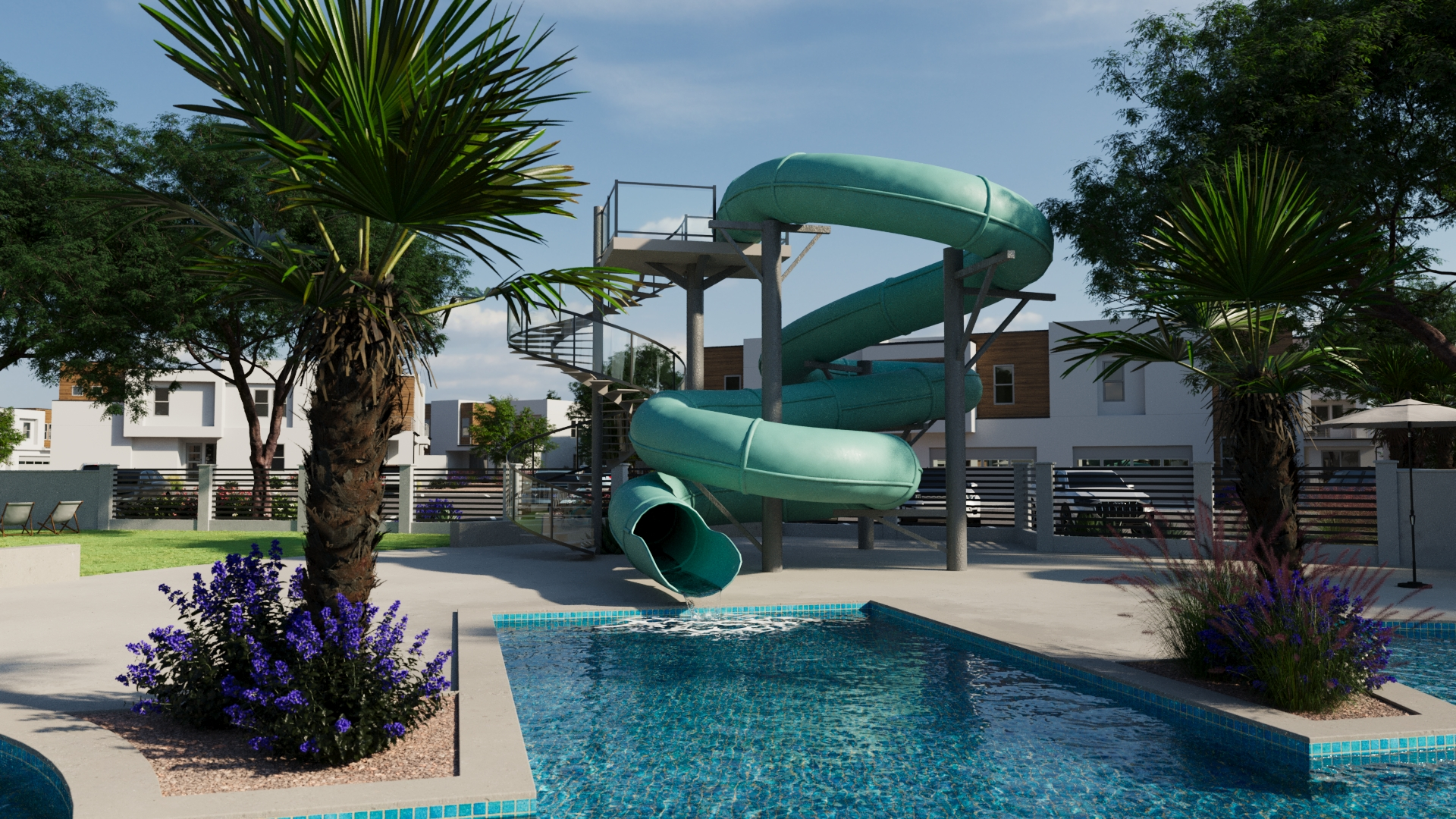 water slide at Isle