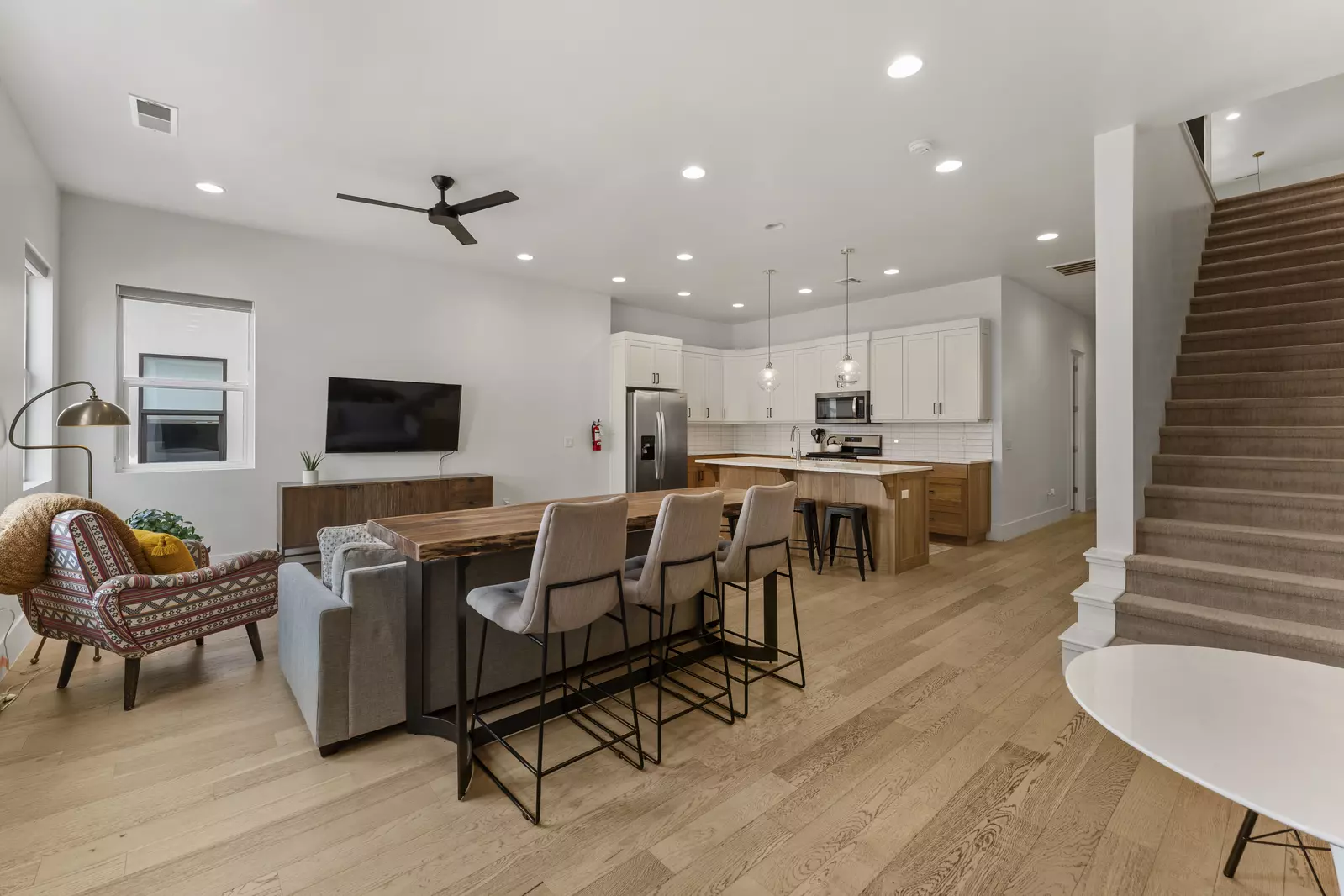 Living Room and Fully Equipped Kitchen