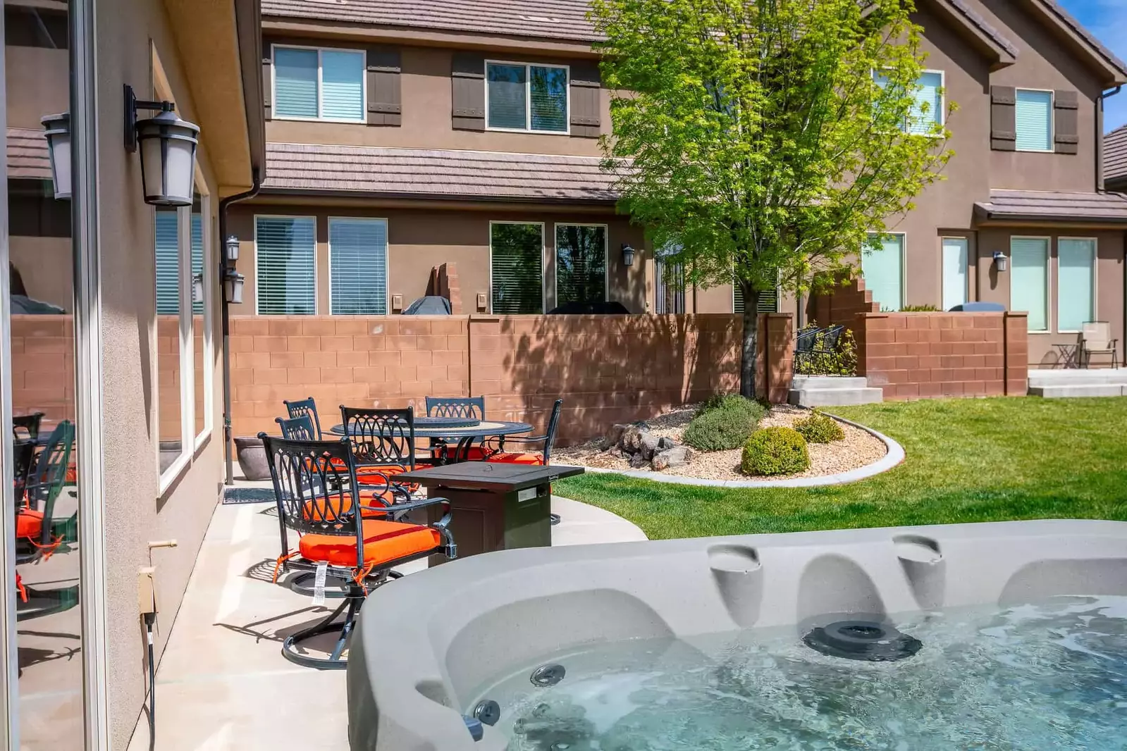 Private Hot Tub and Outdoor Seating Area