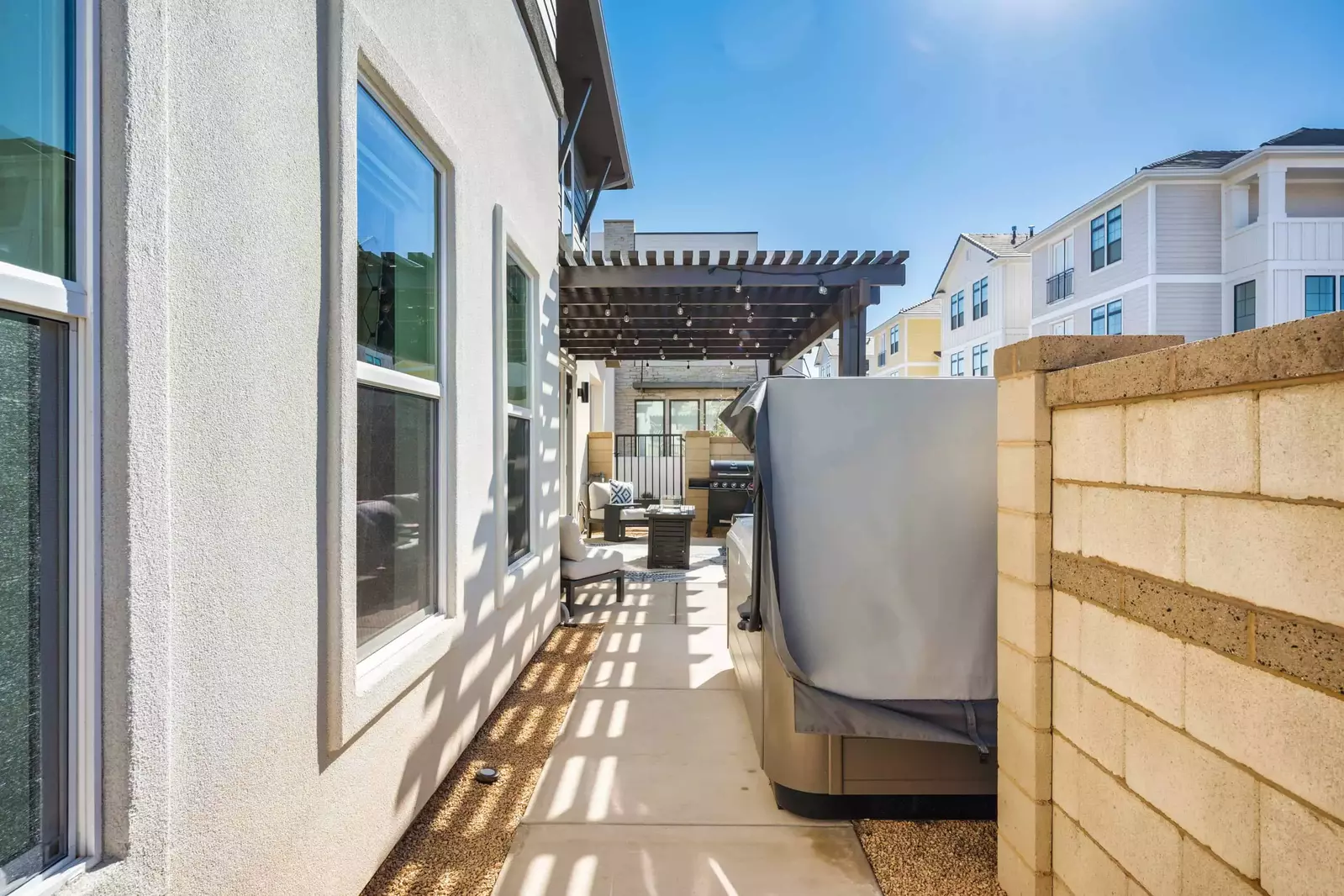 Side Patio with Private Hot Tub