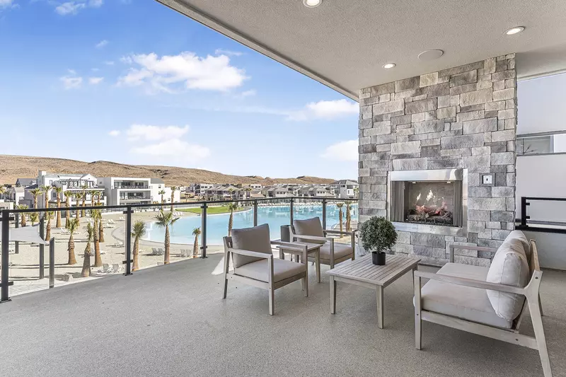 View of Lagoon, Built-in Fireplace, Patio Seating