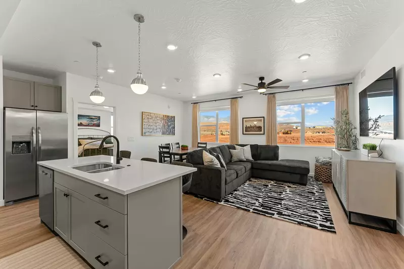 Living Room and Fully Equipped Kitchen