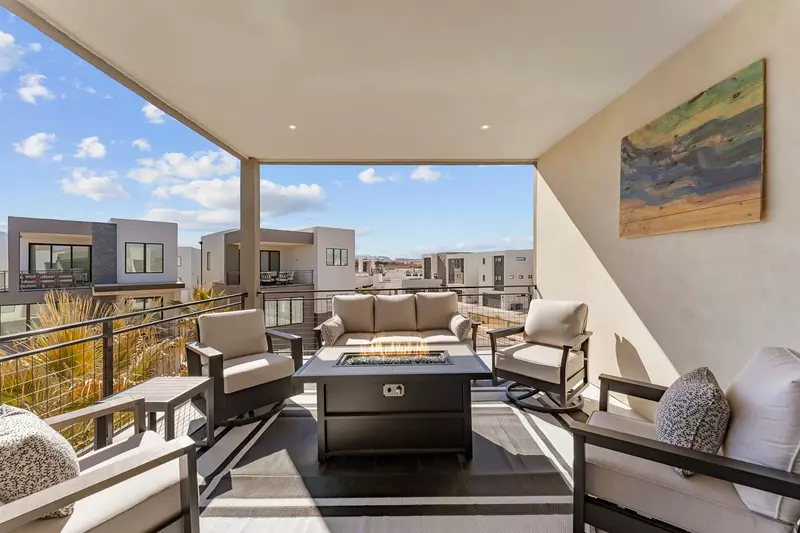 Covered Patio with Fire Table